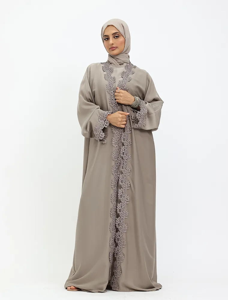 Beige 2 Piece Amara Abaya